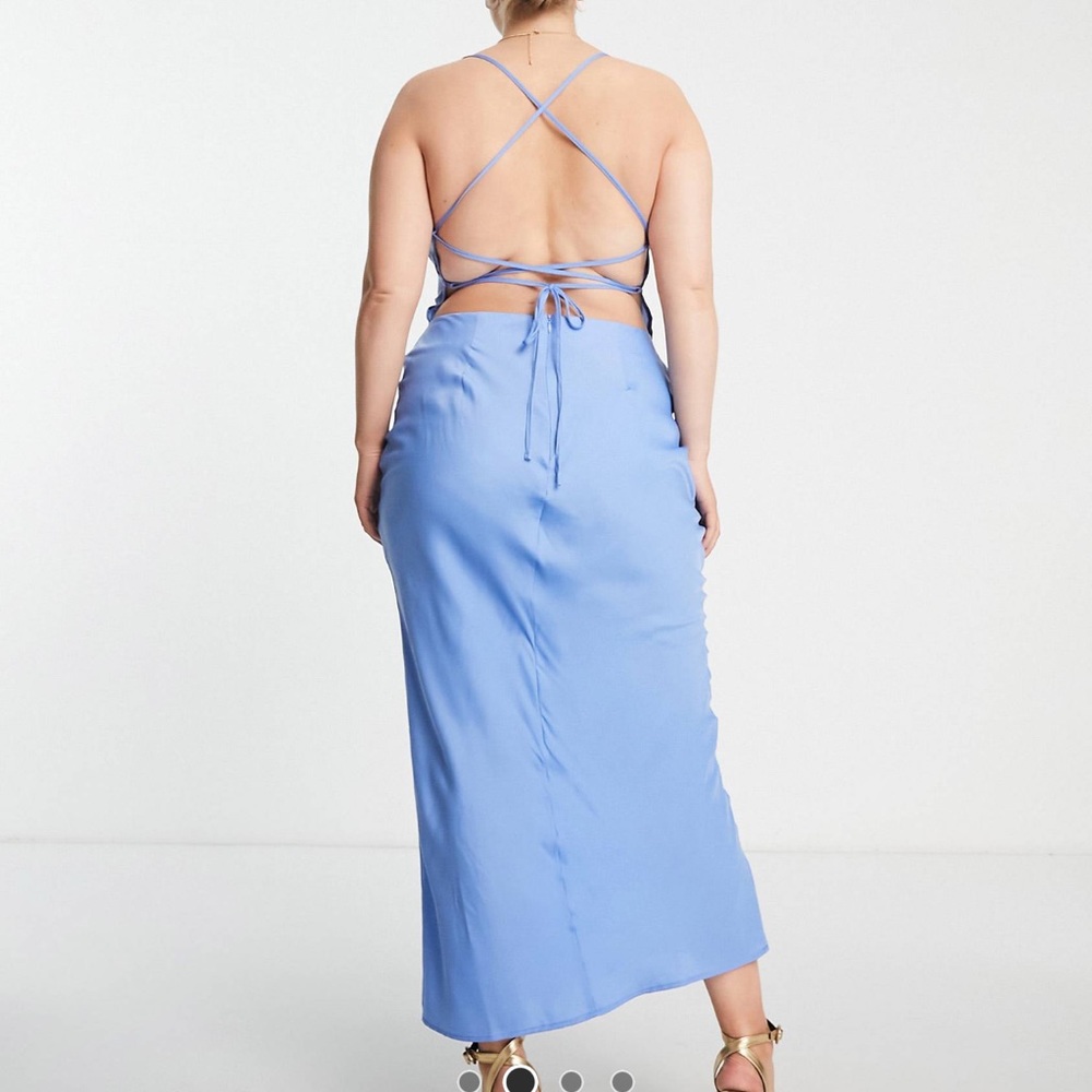 Brand new ASOS satin dress in blue - Picture 2 of 3